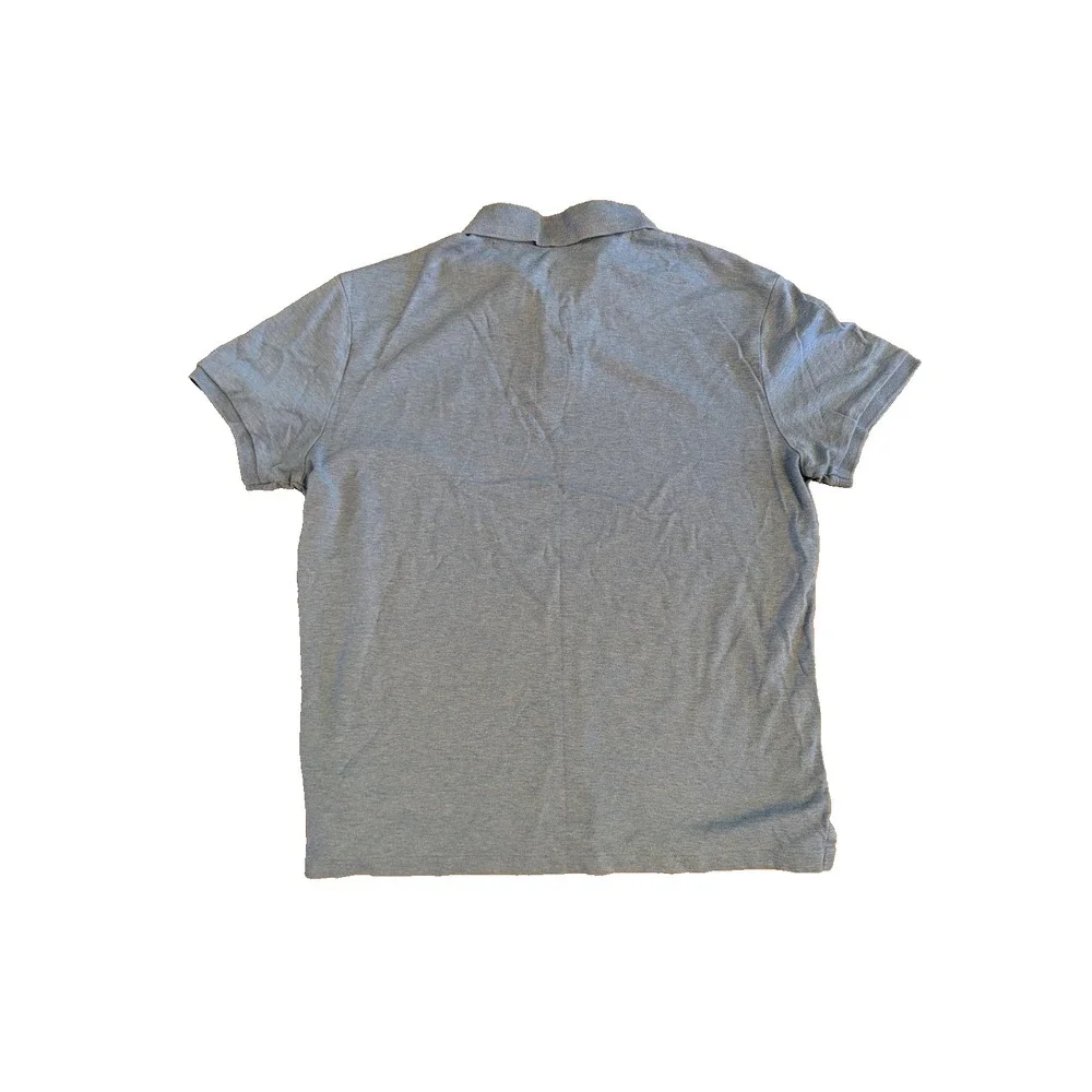 Polo Ralph Lauren Men's Large Custom Slim Fit Polo Shirt Heather Blue Flesh Pony